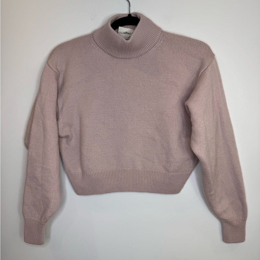 Aritzia Wilfred free knit pink wool sweater cropped size XS